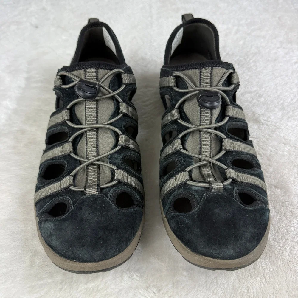 Duluth Trading Steel Creek Sandals‎ Women 11 Black Leather Outdoor Hiking Shoes